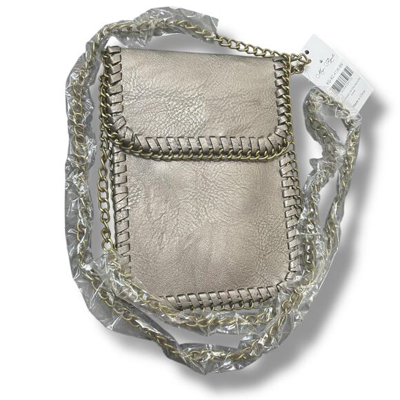 Muse Royale Link Chain Crossbody Bronze Mini Bag Flap Top Snap Vacation Purse - Picture 8 of 14